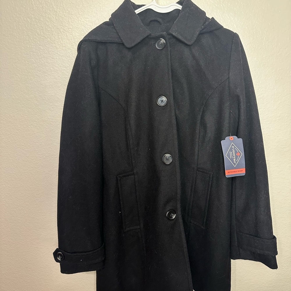 St. John's Bay Classic Black Pea Coat